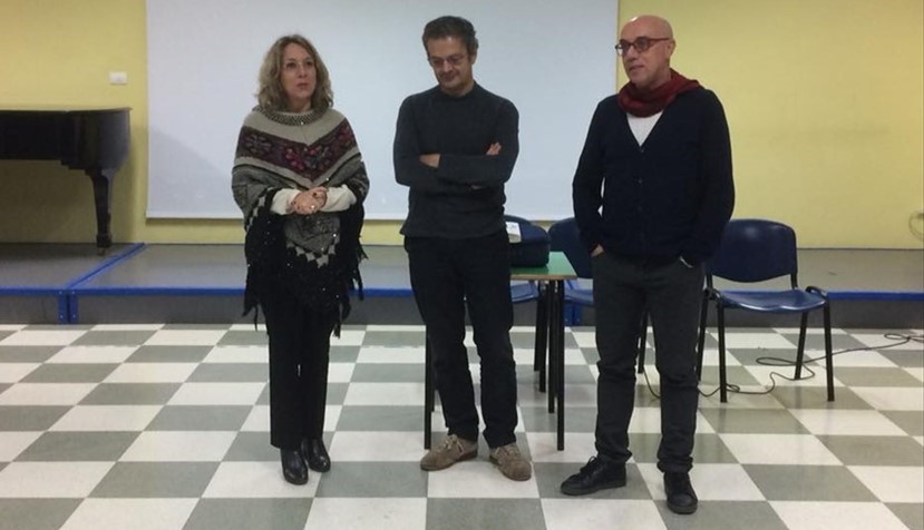 Al centro il Maestro Antonio Giacometti
