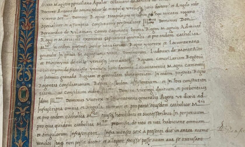 Restaurato il “Pateat Universis”, prezioso manoscritto pergamenaceo risalente al 1513